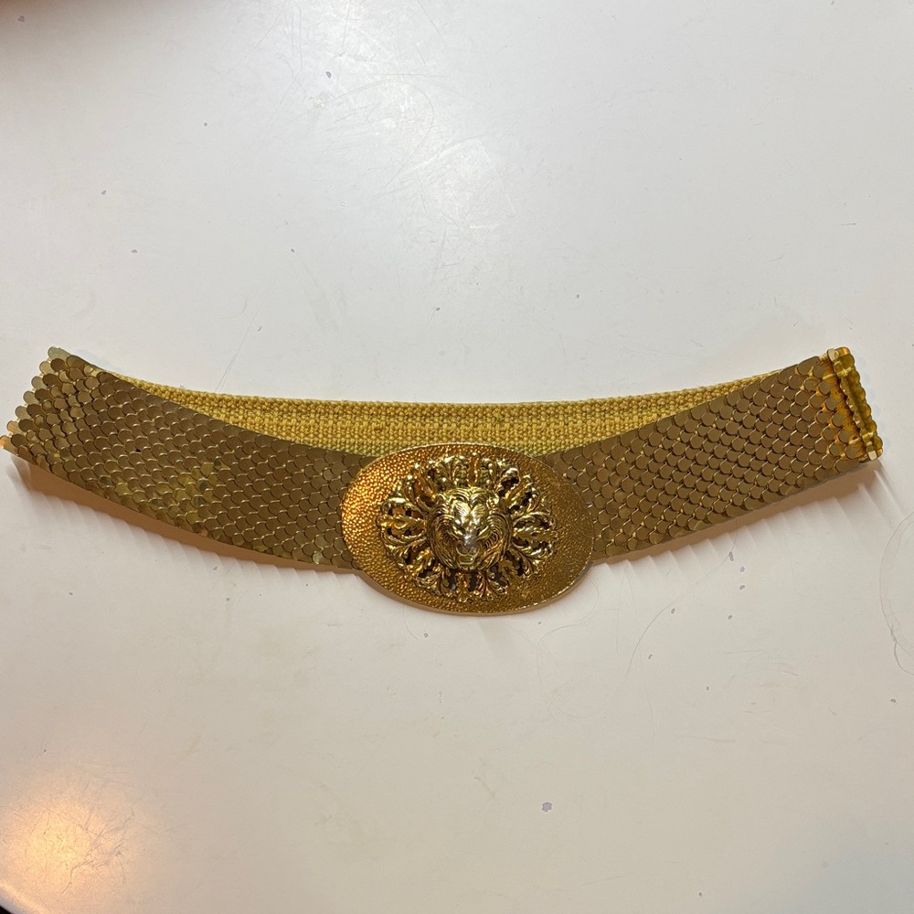 Antique Gold Lion Head Women's Belt